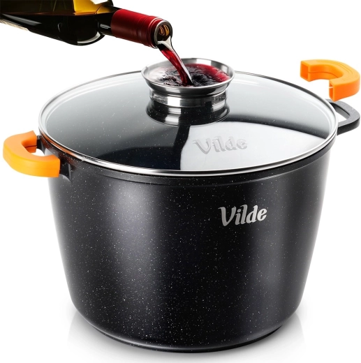 Granitni lonac sa staklenim poklopcem TERRUNA AROMA 28 cm, 9,7 l