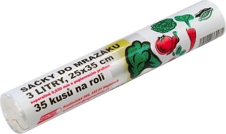 Vrećice za zamrzivač s trakom za pisanje 3 l, ekstra jake (35 kom)