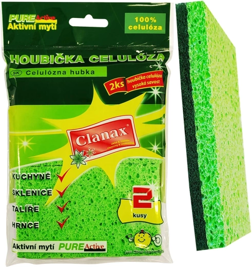 Čistačke spužvice od celuloze 11 × 7 × 1,2 cm, 2 kom