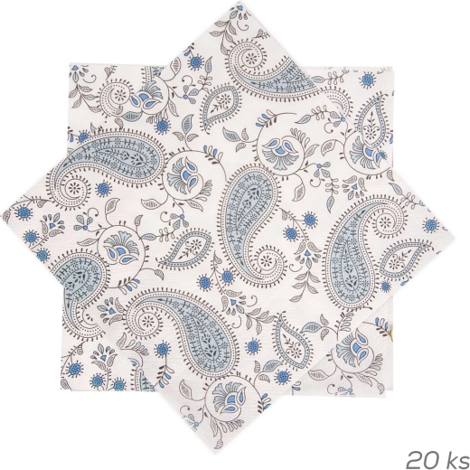 Papirnate salvete s kašmirskim uzorkom 33 × 33 cm, 20 kom