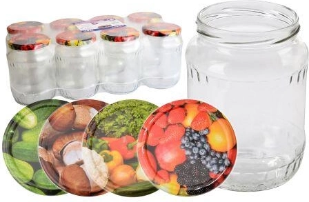 Staklenke za zimnicu 720 ml TWIST 82 s poklopcima, mješavina dekoracija (8 kom)