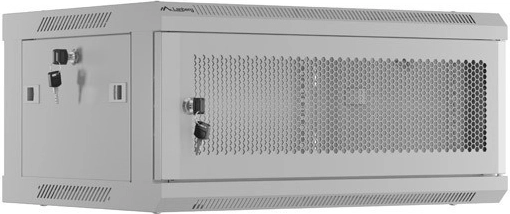 zidni rack ormar 19" 4U 600 × 450 s perforiranim vratima, siva