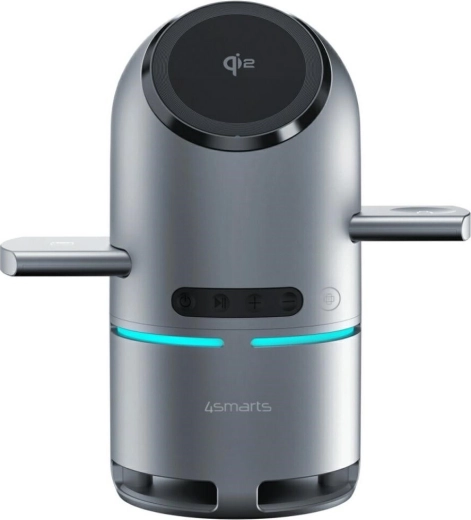 Bežična punionica 3-u-1 4smarts ChargeBot Sound Qi2 siva