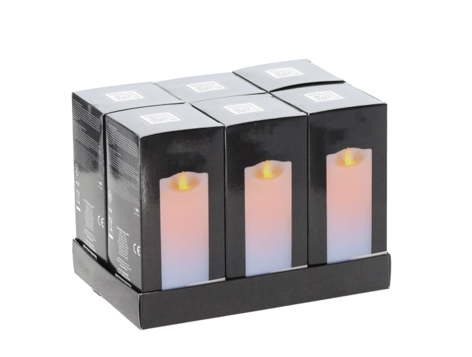 LED svijeća s pomičnim plamenom 7 × 15 cm bijela