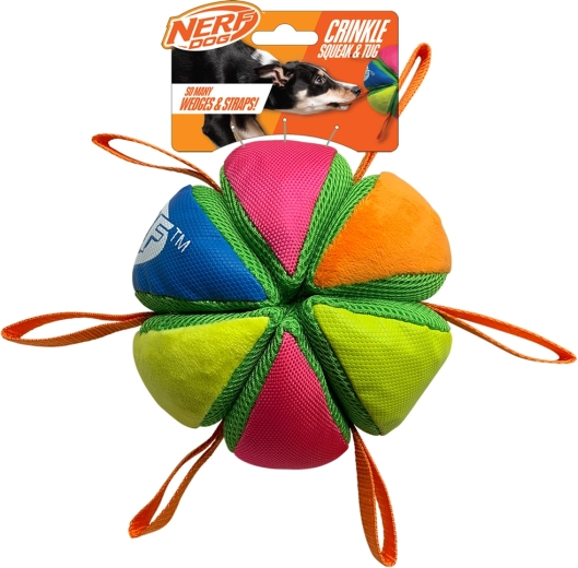 Nerf Dog zviždeći i šuškavi loptica s ručkama 15 cm