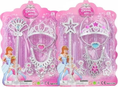 Princezinski set kruna i žezlo s ogrlicom i naušnicama