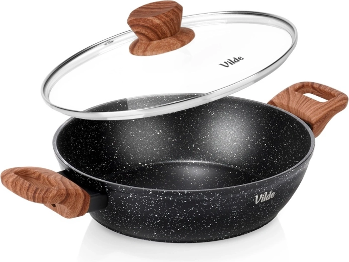 Duboka granitna tava sa staklenim poklopcem 24 cm, 2,2 l