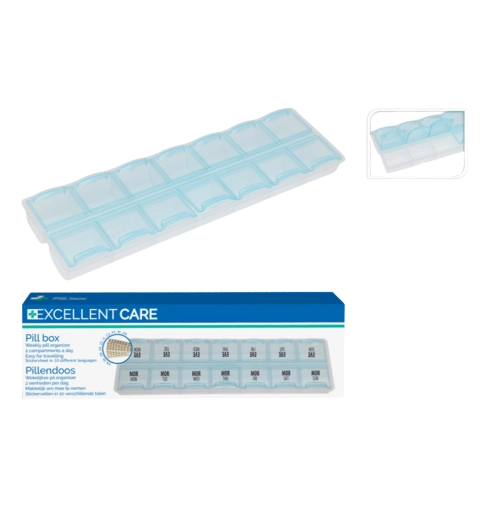 Tjedni dozator lijekova s 4 odjeljka na dan