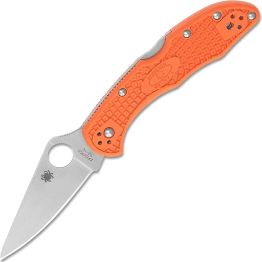 Spyderco Delica 4 lagani sklopivi džepni nož s ravnim brušenjem, narančasti