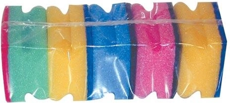 Oblikovana spužvica za posuđe 8,5 × 7 × 4,5 cm, miks boja (5 kom)