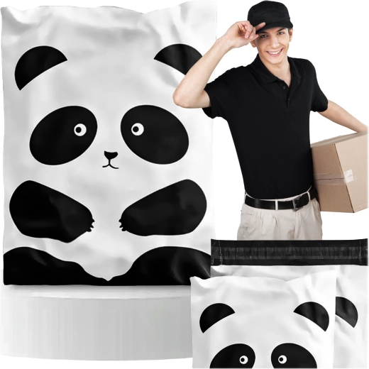Foliovne poštanske omotnice panda 255 × 370 mm, 50 kom