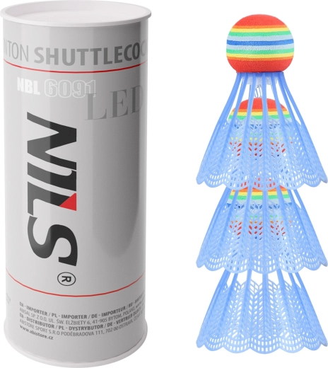 Badmintonske loptice s LED NILS NBL6091, 3 kom