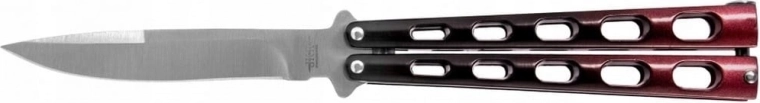 Sklopivi balisong nož 9 cm crno-crveni aluminijski JOKER