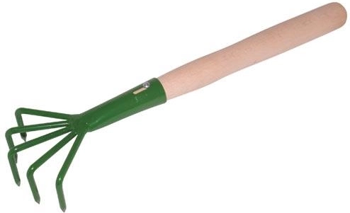 Vrtni drapak s 5 zubaca i drvenom drškom 24 cm