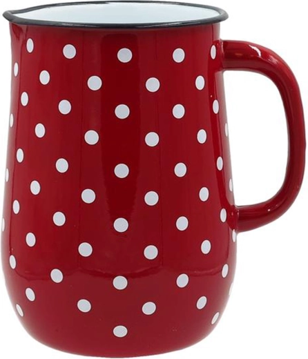 Emajlirani vrč 2,5 l s točkicama crveni TORO