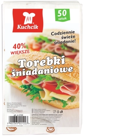 Papirnate vrećice za užinu KUCHCIK 21 × 12,5 × 7 cm, 50 kom