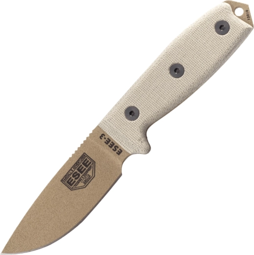 Outdoor nož ESEE 3 Dark Earth s micarta drškom i futrolom