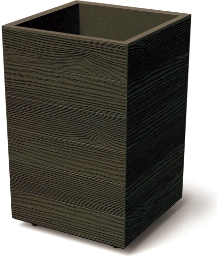 Plastična žardinijera s uloškom i kotačićima Prosperplast Madera Square 38,5 cm, drveni dekor
