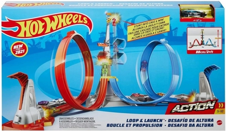Hot Wheels toranj dvoboj na visini trkaća staza s kavezom pobjednika