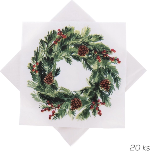 Papirnate salvete s motivom vijenca 33 × 33 cm, 20 kom