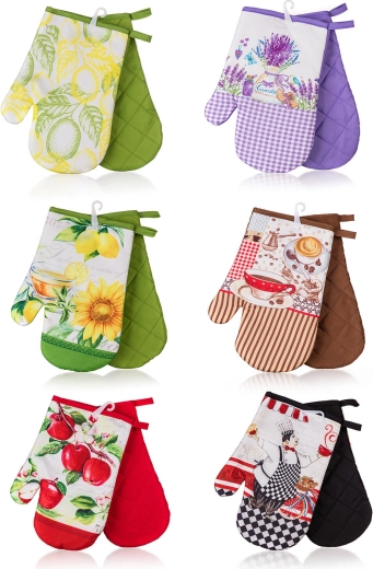 Kuhinjske rukavice s omčom 27 × 17 cm, set 2 kom, mix motiva