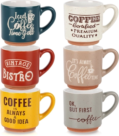 Keramičke šalice za espresso 110 ml, set 6 kom