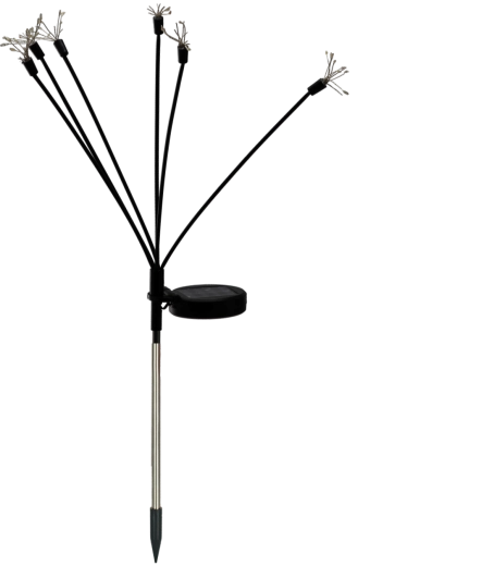 Solarna vrtna lampa 70 cm s efektom vatrometa, 60 LED višebojna