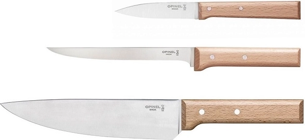 Opinel Parallele set kuhinjskih noževa, bukovo drvo, 3 kom