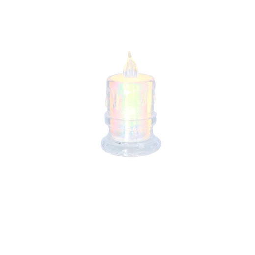LED svijeća 4,5 × 7,5 cm poluprozirna, mix uzoraka (display 12 kom)