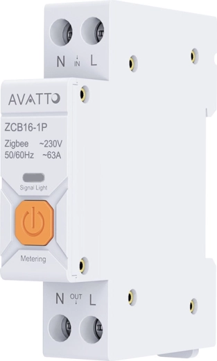 Pametna osigurač ZigBee s mjerenjem energije AVATTO ZWCB16