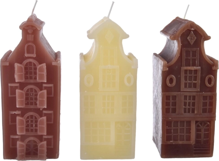 Božićna dekorativna svijeća u obliku kućice 16 cm (3 varijante)