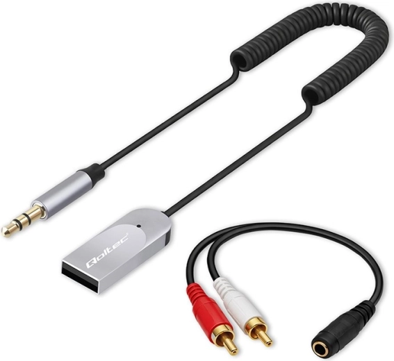 bežični Bluetooth 6.0 audio prijemnik za dom i auto s 2× RCA, 3,5 mm AUX i USB napajanjem, mikrofon
