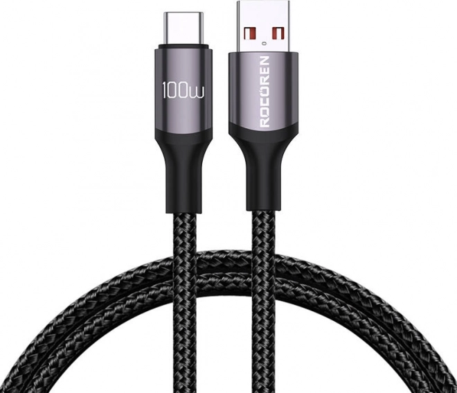 Brzopunjivi kabel Rocoren USB-A na USB-C Retro Series 2 m sivi