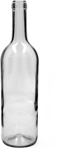 Staklena boca za vino 0,75 l Bordeaux, prozirna