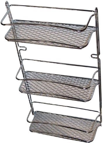Kupaonska polica STAR, 3 razine, krom, 23 × 10 × 46 cm