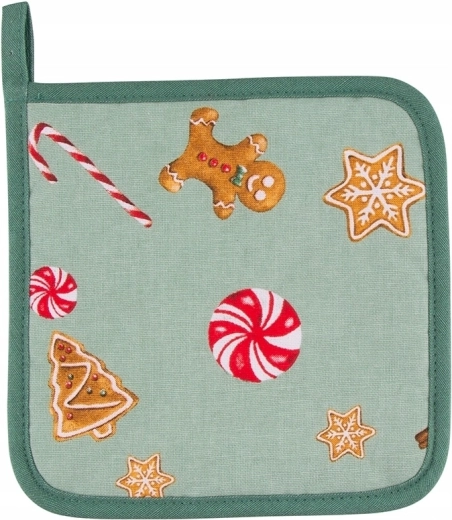 Kuhinjska hvataljka i podložak od pamuka 18 × 18 cm – motiv keksa
