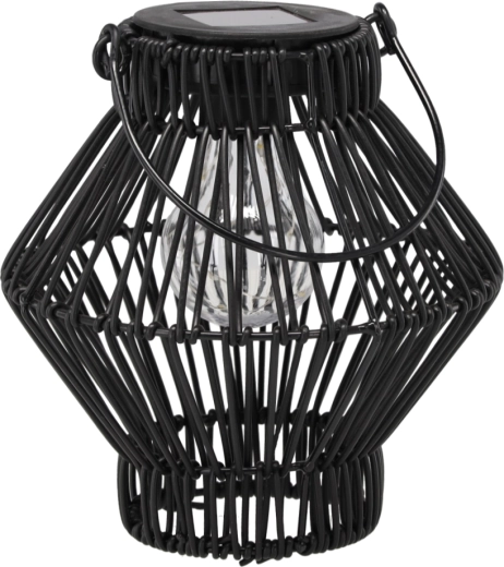 Solarni metalni lampion crni 19 cm s LED
