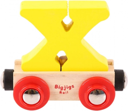 Drveni vagon s slovom X - Bigjigs Rail