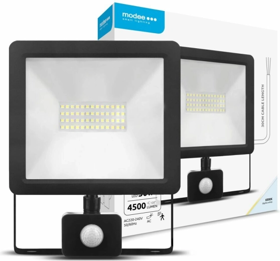 LED reflektor s senzorom pokreta 50 W, 120°, 6000 K, 4500 lm – Modee Lighting A2 Series