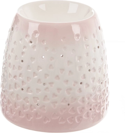 Keramička aroma lampa srce ružičasto-bijela 13 cm