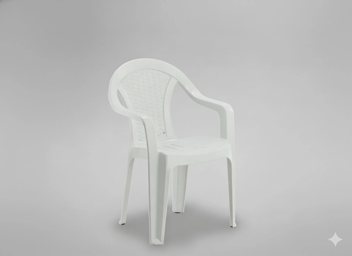 Vrtna stolica s naslonima za ruke, bijela 56 × 42 × 78 cm