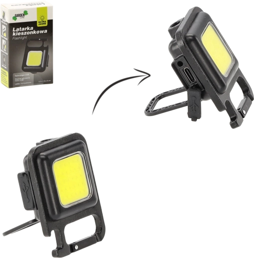 Mini džepna LED svjetiljka s magnetom i stalkom, punjenje micro USB-om