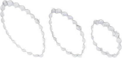 Set kalupa za kekse – oval s nazubljenim rubom, 3 kom