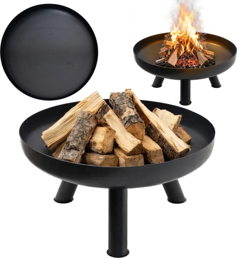 Veliko lijevanoželjezno vrtno ognjište 60 cm za opuštene logorske vatre