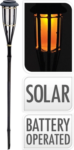 Solarna bambusova baklja 65 cm, crna