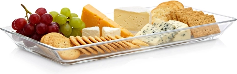 Stakleni pravokutni poslužavni pladanj 30 × 14 × 2 cm