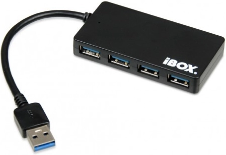 USB hub 3.0, 4 priključka, slim, crni