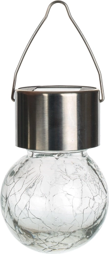 Solarna viseća lampa HANG od nehrđajućeg čelika i stakla, prozirna, 1 LED