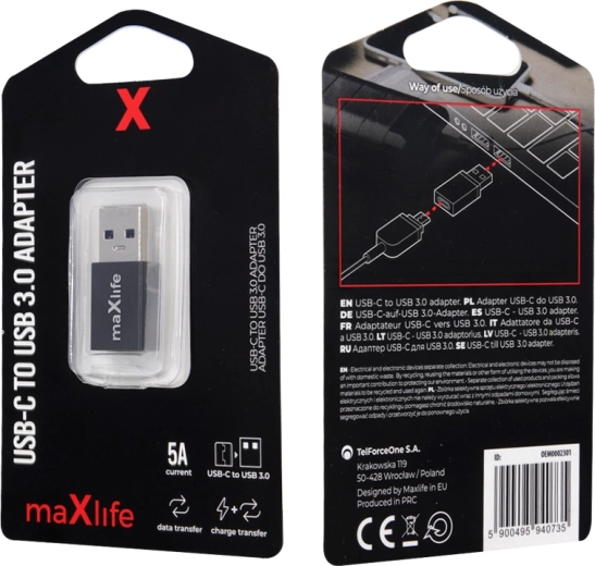 Maxlife adapter USB‑C na USB 3.0