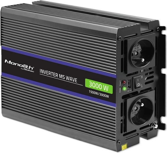 Pretvarač napona MONOLITH MS Wave 12V na 230V, 1500/3000 W, USB